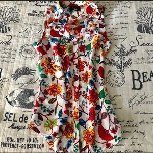 Button Down Floral Collared Tank